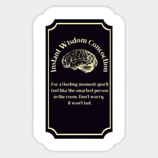 Potion Label: Instant Wisdom Concoction, Halloween Sticker